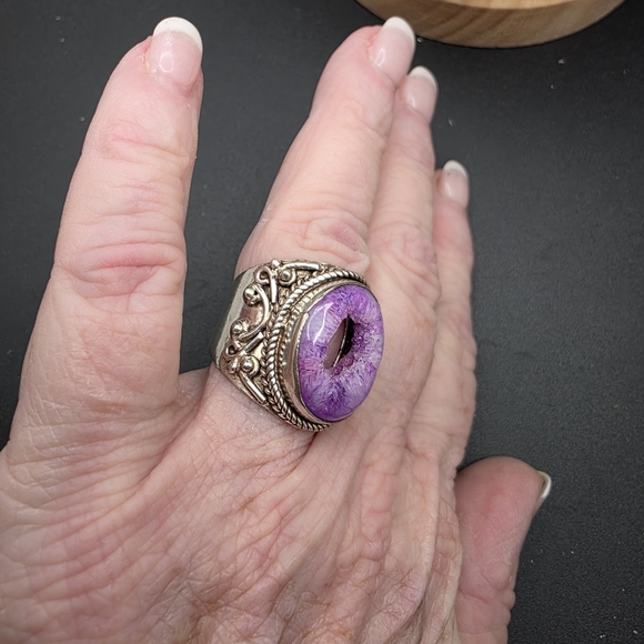 Purple Geode Statement Ring Cars(2060) - Picture 3 of 4